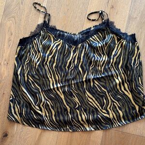 Cotton On Black and Gold Camisole with Lace